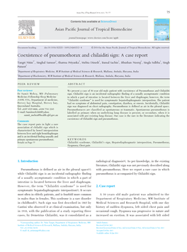 Coexistence of Pneumothorax and Chilaiditi Sign: a Case Report