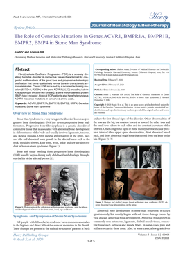 The Role of Genetics Mutations in Genes ACVR1, BMPR1A, BMPR1B, BMPR2, BMP4 in Stone Man Syndrome