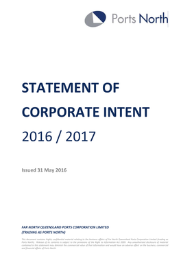 Statement of Corporate Intent 2016 / 2017