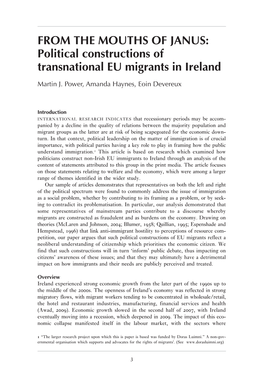 Political Constructions of Transnational EU Migrants in Ireland