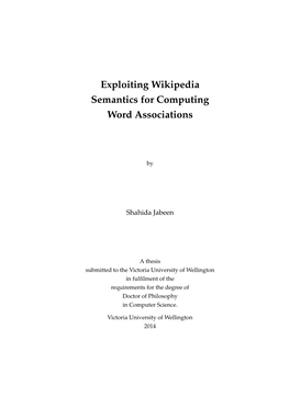 Exploiting Wikipedia Semantics for Computing Word Associations