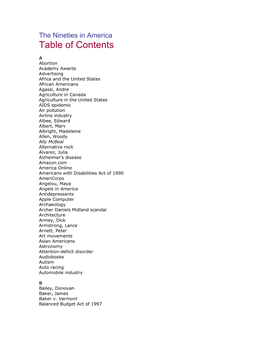 Table of Contents