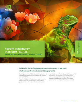 Adobe® Creative Cloud and NVIDIA Gpus Solution Overview