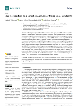 Face Recognition on a Smart Image Sensor Using Local Gradients