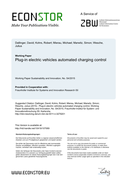 Plug-In Electric Vehicles Automated Charging Control