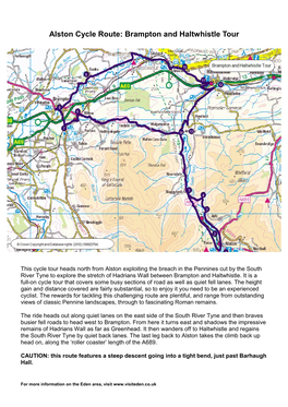 Alston Cycle Route: Brampton and Haltwhistle Tour