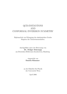 Qcd-Instantons and Conformal Inversion Symmetry