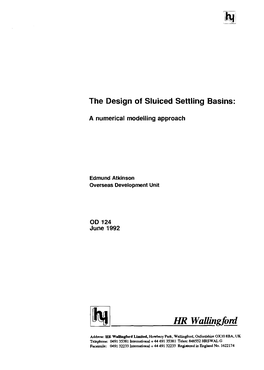 The Design of Sluiced Settling Basins