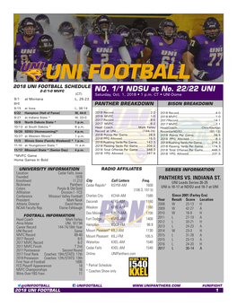 Uni Football 2018 Uni Football Schedule 2-2/1-0 Mvfc No