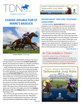Tdn Europe • Page 2 of 18 • Thetdn.Com Monday • 07 June 2021