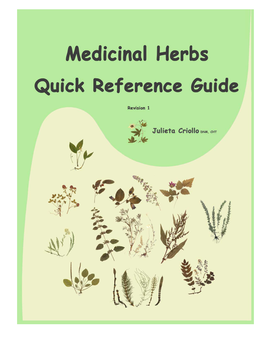 Medicinal Herbs Quick Reference Guide Revision 2*