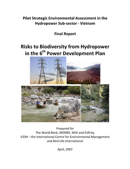 Risks to Biodiversity from Hydropower in the 6 Power Development Plan