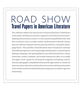 Travel Papers in American Literature