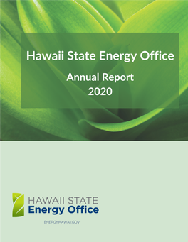 Hawaii State Energy Office 2020 Annual Report