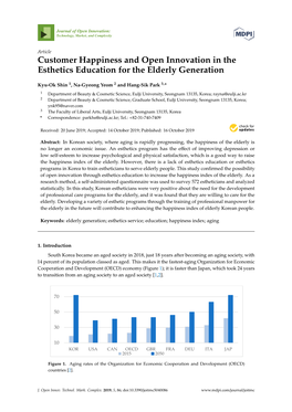 Customer Happiness and Open Innovation in the Esthetics Education for the Elderly Generation