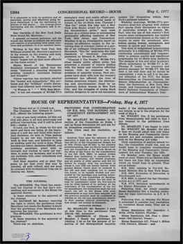 HOUSE of REPRESENTATIVES-Friday, May 6, 1977 the House Met at 11 O'clock A.M