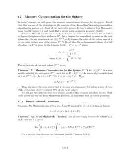 17 Measure Concentration for the Sphere