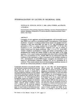 Internalization of Lectins in Neuronal Gerl