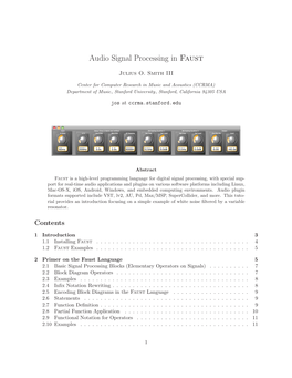 Audio Signal Processing in Faust