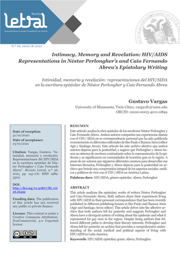 Gustavo Vargas University of Minnesota, Twin Cities, Varga181@Umn.Edu ORCID: 0000-0003-4011-0899