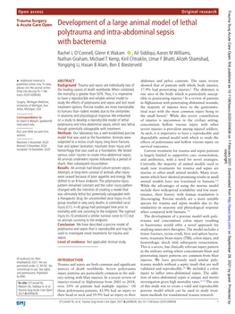 Development of a Large Animal Model of Lethal Polytrauma and Intra