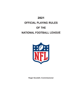 2021 Official Playing Rules of the National Football League