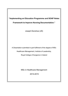 Implementing an Education Programme and SOAP Notes