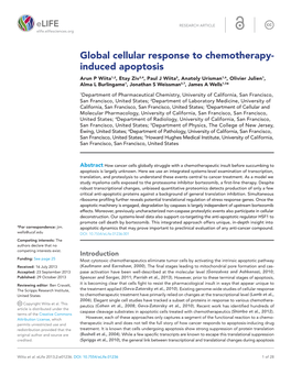 Global Cellular Response to Chemotherapy- Induced