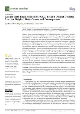 Google Earth Engine Sentinel-3 OLCI Level-1 Dataset Deviates from the Original Data: Causes and Consequences