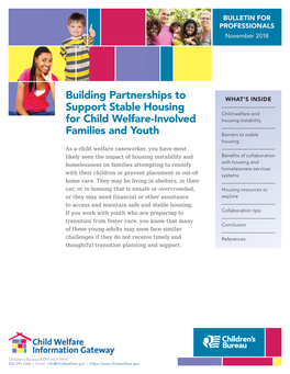 Building Partnerships to Support Stable Housing for Child Welfare-Involved Families and Youth