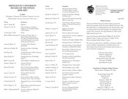 Princeton University Board of Trustees 2020–2021