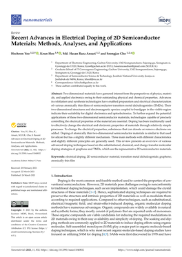 Recent Advances in Electrical Doping of 2D Semiconductor Materials: Methods, Analyses, and Applications