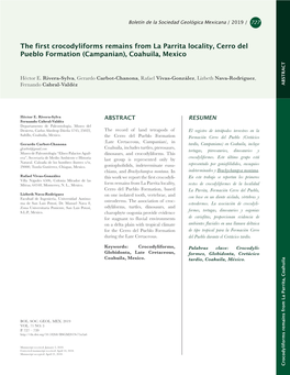 The First Crocodyliforms Remains from La Parrita Locality, Cerro Del Pueblo