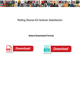 Rolling Stones Ed Sullivan Satisfaction