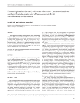 Kimmeridgian (Late Jurassic) Cold-Water Idoceratids (Ammonoidea) from Southern Coahuila, Northeastern Mexico, Associated with Boreal Bivalves and Belemnites