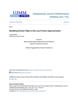 Modeling Rocket Flight in the Low-Friction Approximation