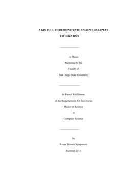 A Gis Tool to Demonstrate Ancient Harappan