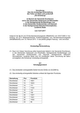 Verordnung Über Das Landschaftsschutzgebiet