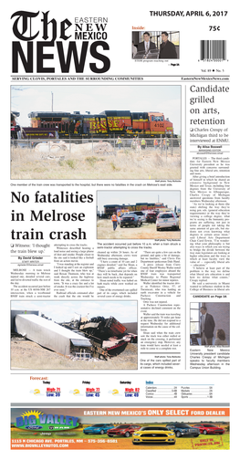 No Fatalities in Melrose Train Crash
