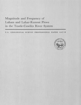 Magnitude and Frequency of Lahars and Lahgr-Runout Flows in the Toutle-Cowlitz River System