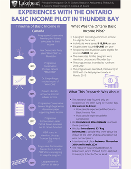 Experiences with the Ontario Basic Income Pilot