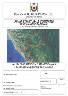 E Di GUARDIA PIEMONTESE (Provincia Di Cosenza) PIANO STRUTTURALE COMUNALE DOCUMENTO PRELIMINARE Ai Sensi Della Legge Regionale Nr