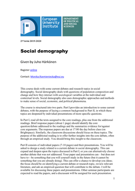 Social Demography