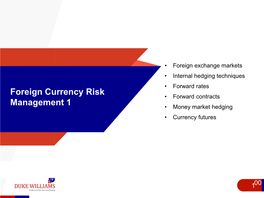 Currency Risk Management