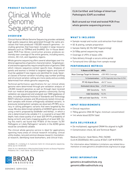 Clinical Whole Genome Sequencing