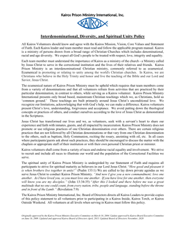 Policy Statement on Interdenominational