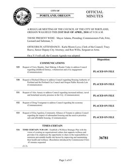 Portland City Council Agenda