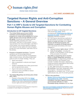 Targeted Sanctions Overview Primer