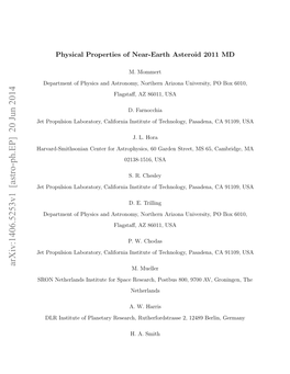 Arxiv:1406.5253V1 [Astro-Ph.EP] 20 Jun 2014