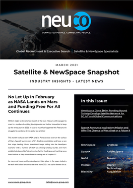 Satellite & Newspace Snapshot